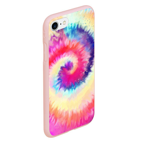 Чехол iPhone 7/8 матовый Tie Dye vortex / 3D-Светло-розовый – фото 2
