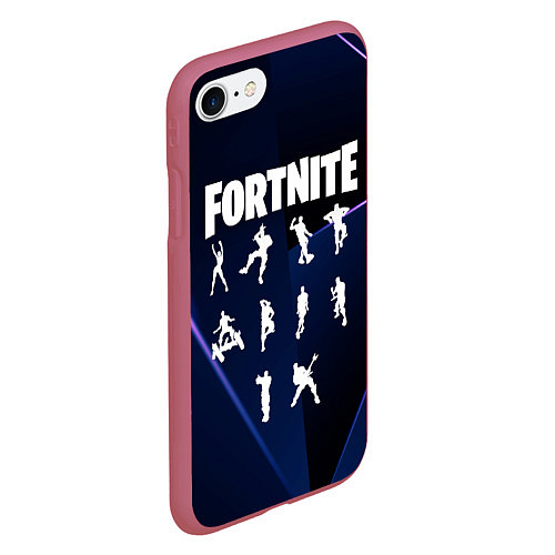 Чехол iPhone 7/8 матовый Fortnite танцы / 3D-Малиновый – фото 2