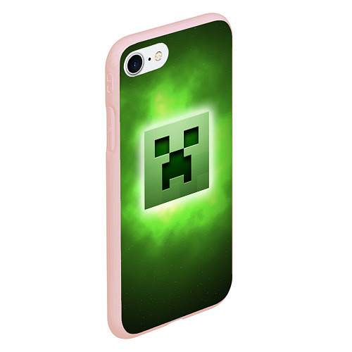 Чехол iPhone 7/8 матовый MINECRAFT / 3D-Светло-розовый – фото 2