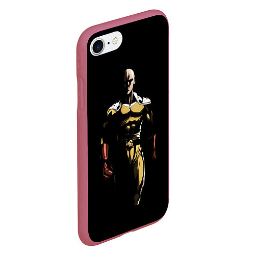 Чехол iPhone 7/8 матовый One punch man Ванпанчмен / 3D-Малиновый – фото 2