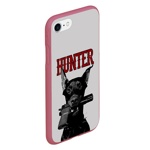 Чехол iPhone 7/8 матовый HUNTER / 3D-Малиновый – фото 2