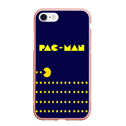 Чехол iPhone 7/8 матовый PAC-MAN, цвет: 3D-светло-розовый