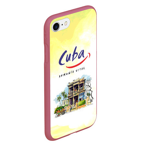 Чехол iPhone 7/8 матовый Куба / 3D-Малиновый – фото 2