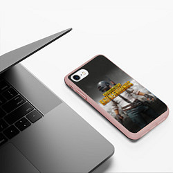 Чехол iPhone 7/8 матовый PUBG, цвет: 3D-светло-розовый — фото 2