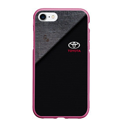 Чехол iPhone 7/8 матовый TOYOTA CARBON, цвет: 3D-малиновый