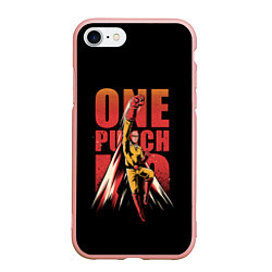 Чехол iPhone 7/8 матовый ONE-PUNCH MAN, цвет: 3D-светло-розовый