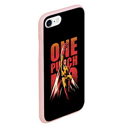 Чехол iPhone 7/8 матовый ONE-PUNCH MAN, цвет: 3D-светло-розовый — фото 2