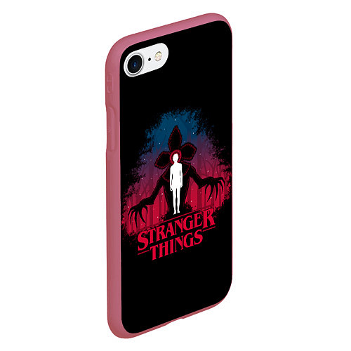 Чехол iPhone 7/8 матовый STRANGER THINGS / 3D-Малиновый – фото 2