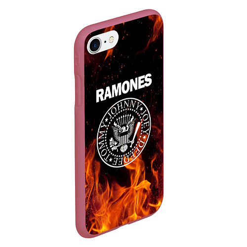 Чехол iPhone 7/8 матовый Ramones / 3D-Малиновый – фото 2