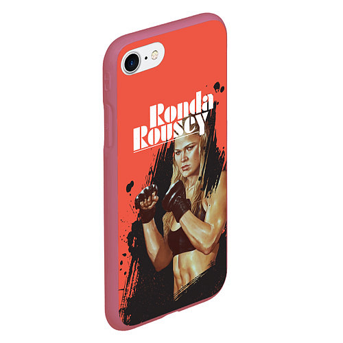 Чехол iPhone 7/8 матовый Ronda Rousey / 3D-Малиновый – фото 2