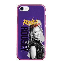 Чехол iPhone 7/8 матовый Ronda Rousey, цвет: 3D-малиновый
