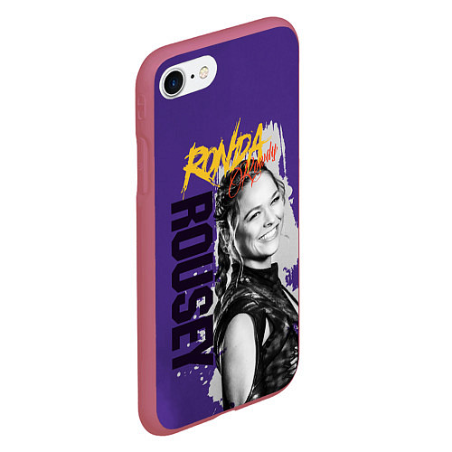 Чехол iPhone 7/8 матовый Ronda Rousey / 3D-Малиновый – фото 2