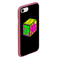 Чехол iPhone 7/8 матовый 90s, цвет: 3D-малиновый — фото 2