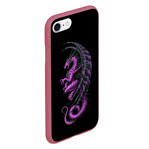 Чехол iPhone 7/8 матовый Purple Dragon / 3D-Малиновый – фото 2