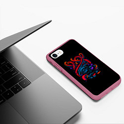 Чехол iPhone 7/8 матовый Ктулху, цвет: 3D-малиновый — фото 2