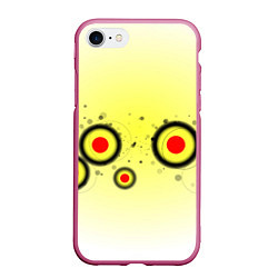 Чехол iPhone 7/8 матовый Молекулы, цвет: 3D-малиновый