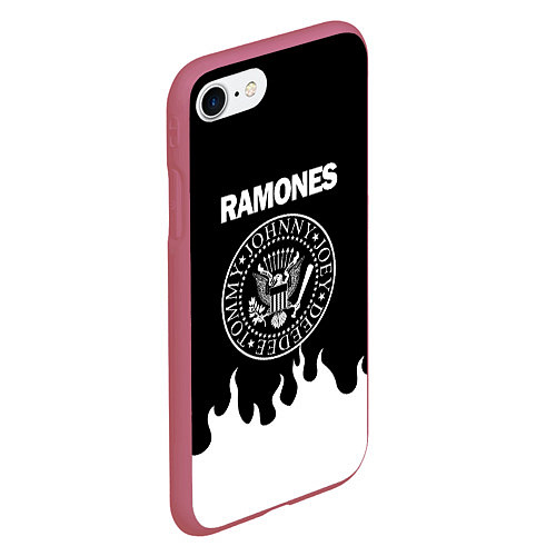 Чехол iPhone 7/8 матовый RAMONES / 3D-Малиновый – фото 2