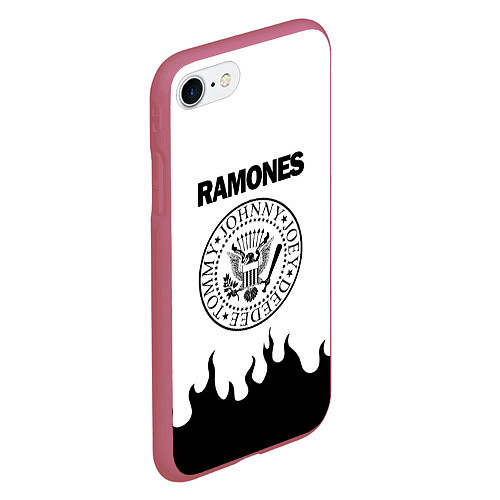Чехол iPhone 7/8 матовый RAMONES / 3D-Малиновый – фото 2