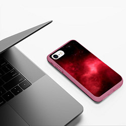 Чехол iPhone 7/8 матовый Космос, цвет: 3D-малиновый — фото 2