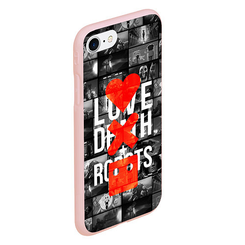 Чехол iPhone 7/8 матовый LOVE DEATH ROBOTS LDR / 3D-Светло-розовый – фото 2