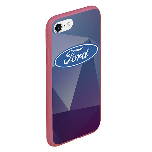 Чехол iPhone 7/8 матовый Ford / 3D-Малиновый – фото 2