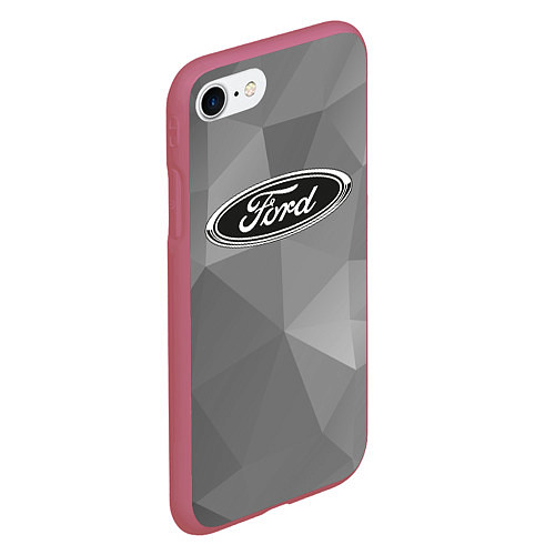 Чехол iPhone 7/8 матовый Ford чб / 3D-Малиновый – фото 2