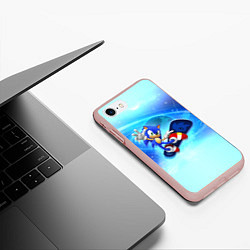 Чехол iPhone 7/8 матовый Соник, цвет: 3D-светло-розовый — фото 2
