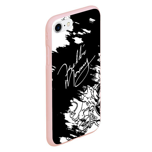 Чехол iPhone 7/8 матовый Автограф Фредди Меркьюри / 3D-Светло-розовый – фото 2