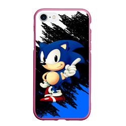 Чехол iPhone 7/8 матовый SONIC, цвет: 3D-малиновый