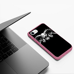 Чехол iPhone 7/8 матовый Сатана, цвет: 3D-малиновый — фото 2