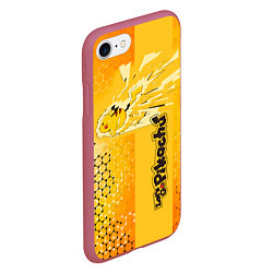 Чехол iPhone 7/8 матовый Pikachu, цвет: 3D-малиновый — фото 2