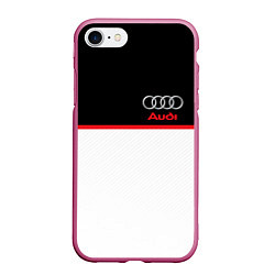 Чехол iPhone 7/8 матовый AUDI SPORT, цвет: 3D-малиновый