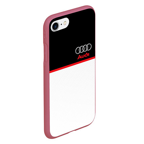 Чехол iPhone 7/8 матовый AUDI SPORT / 3D-Малиновый – фото 2