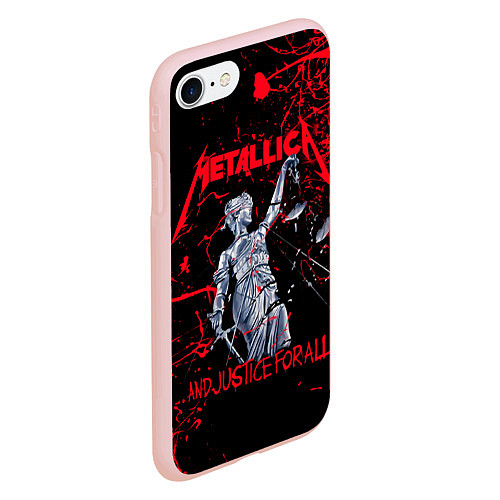 Чехол iPhone 7/8 матовый Metallica / 3D-Светло-розовый – фото 2