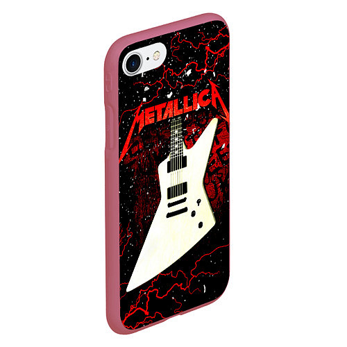 Чехол iPhone 7/8 матовый Metallica / 3D-Малиновый – фото 2