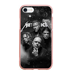 Чехол iPhone 7/8 матовый Metallica, цвет: 3D-светло-розовый