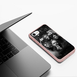 Чехол iPhone 7/8 матовый Metallica, цвет: 3D-светло-розовый — фото 2