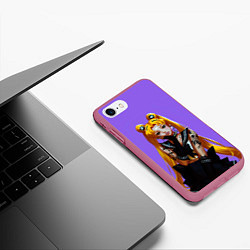 Чехол iPhone 7/8 матовый SAILOR MOON, цвет: 3D-малиновый — фото 2