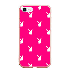 Чехол iPhone 7/8 матовый PLAYBOY, цвет: 3D-светло-розовый