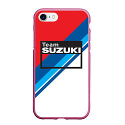 Чехол iPhone 7/8 матовый Suzuki Moto Sport, цвет: 3D-малиновый