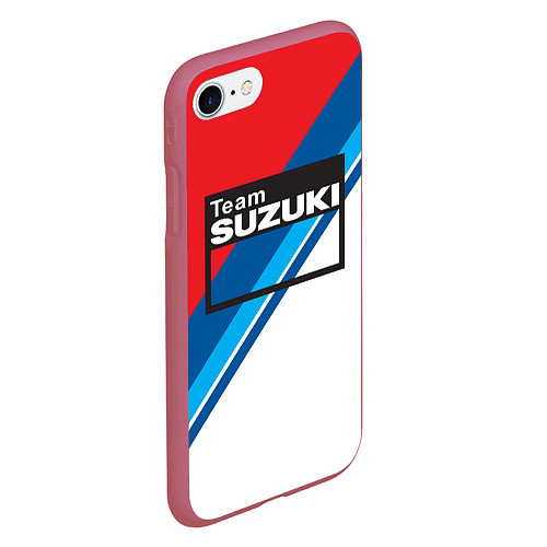 Чехол iPhone 7/8 матовый Suzuki Moto Sport / 3D-Малиновый – фото 2