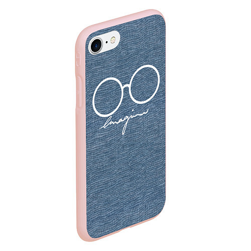 Чехол iPhone 7/8 матовый Imagine John Lennon / 3D-Светло-розовый – фото 2