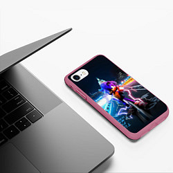 Чехол iPhone 7/8 матовый SONIC, цвет: 3D-малиновый — фото 2