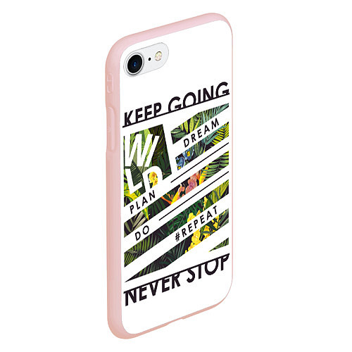 Чехол iPhone 7/8 матовый Off-White: Keep Going / 3D-Светло-розовый – фото 2