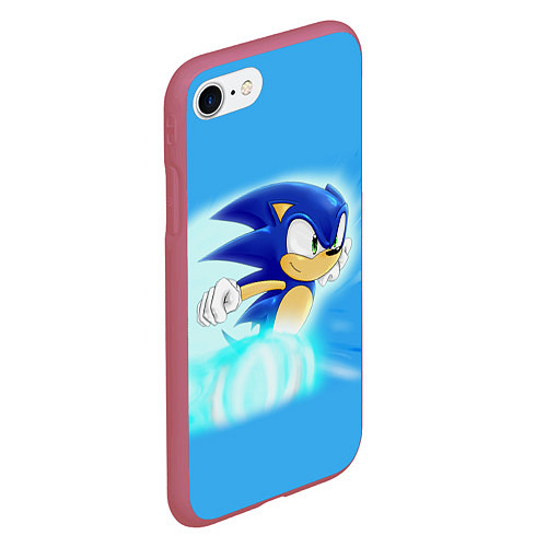 Чехол iPhone 7/8 матовый Sonic / 3D-Малиновый – фото 2