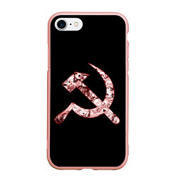 Чехол iPhone 7/8 матовый Anime USSR, цвет: 3D-светло-розовый
