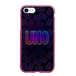 Чехол iPhone 7/8 матовый Little Big: UNO, цвет: 3D-малиновый