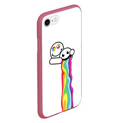 Чехол iPhone 7/8 матовый Биба и Боба Oko, цвет: 3D-малиновый — фото 2