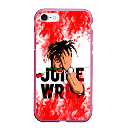 Чехол iPhone 7/8 матовый Juice WRLD, цвет: 3D-малиновый