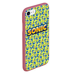 Чехол iPhone 7/8 матовый SONIC, цвет: 3D-малиновый — фото 2